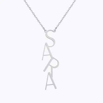Personalized Vertical Name Pendant Necklace