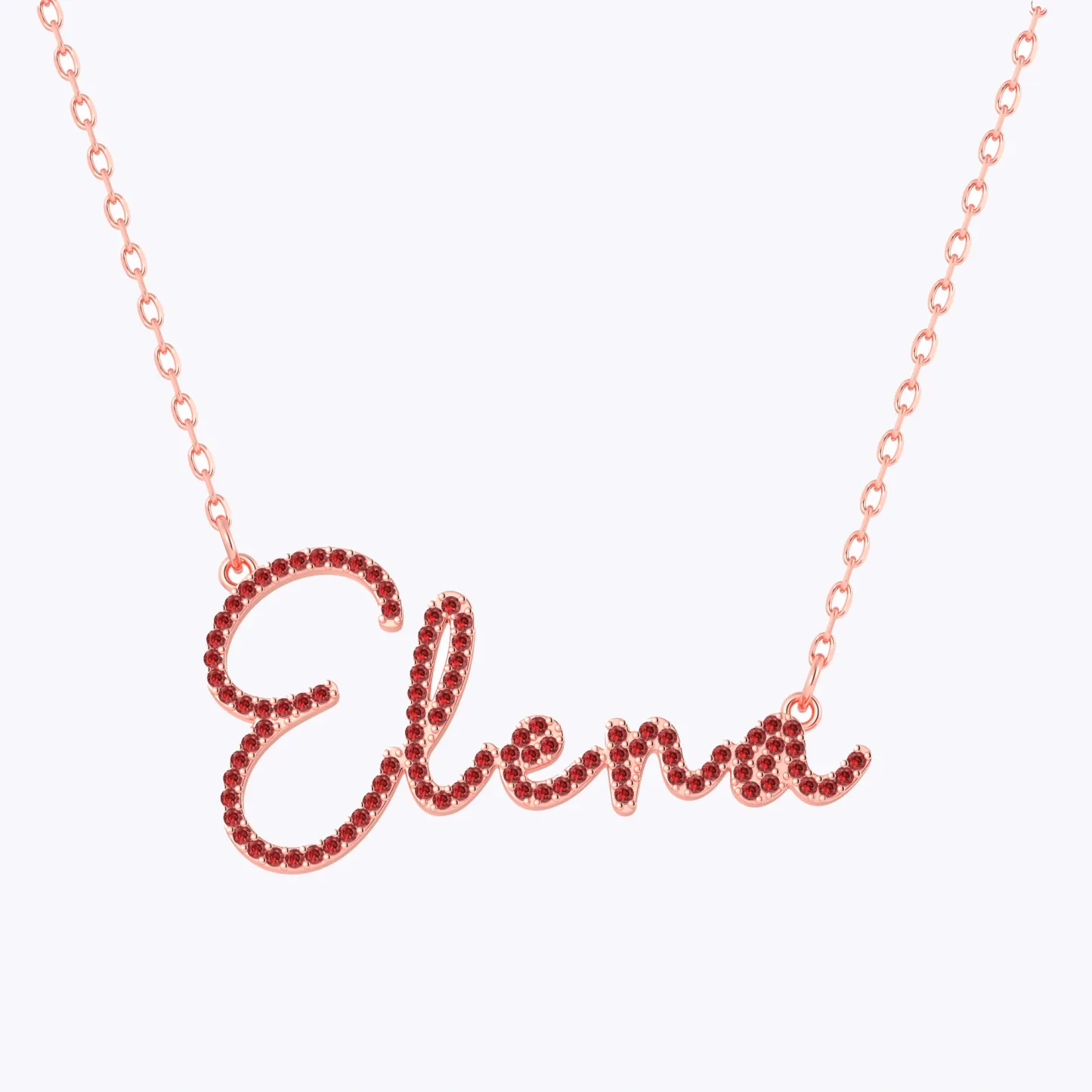 Custom Pavé Birthstone Name Necklace