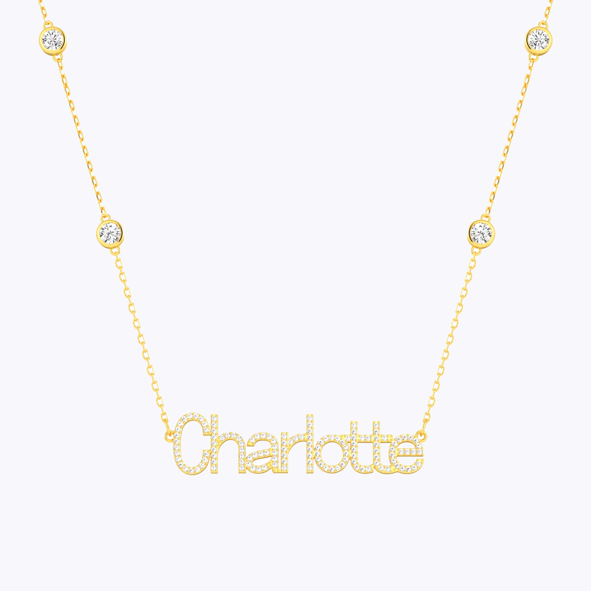 Personalized Name Necklace with Crystal