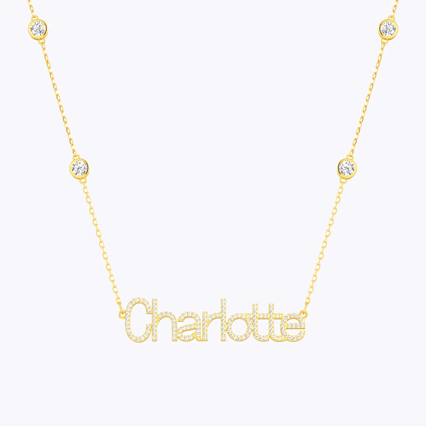 Personalized Name Necklace with Crystal
