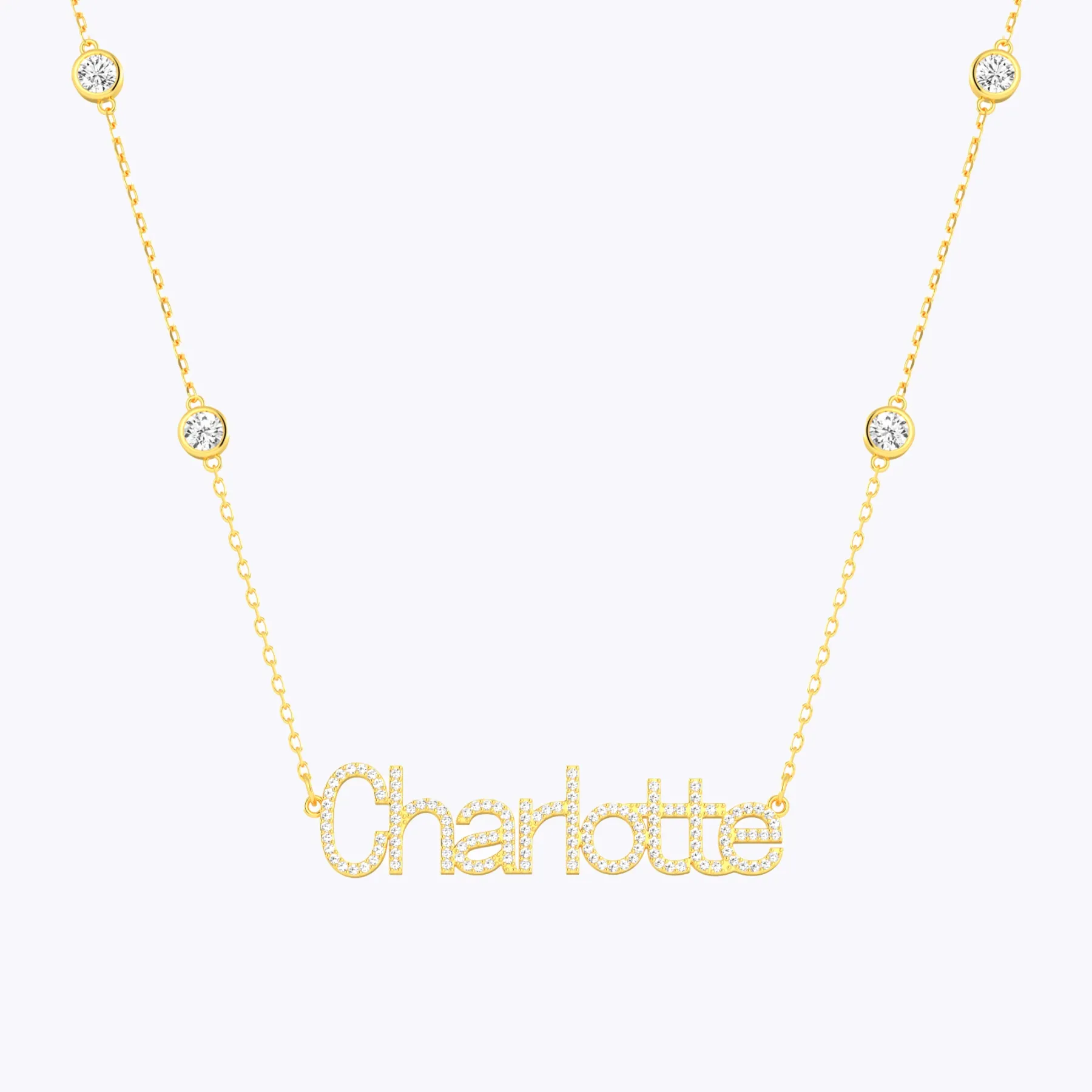 Personalized Name Necklace with Crystal