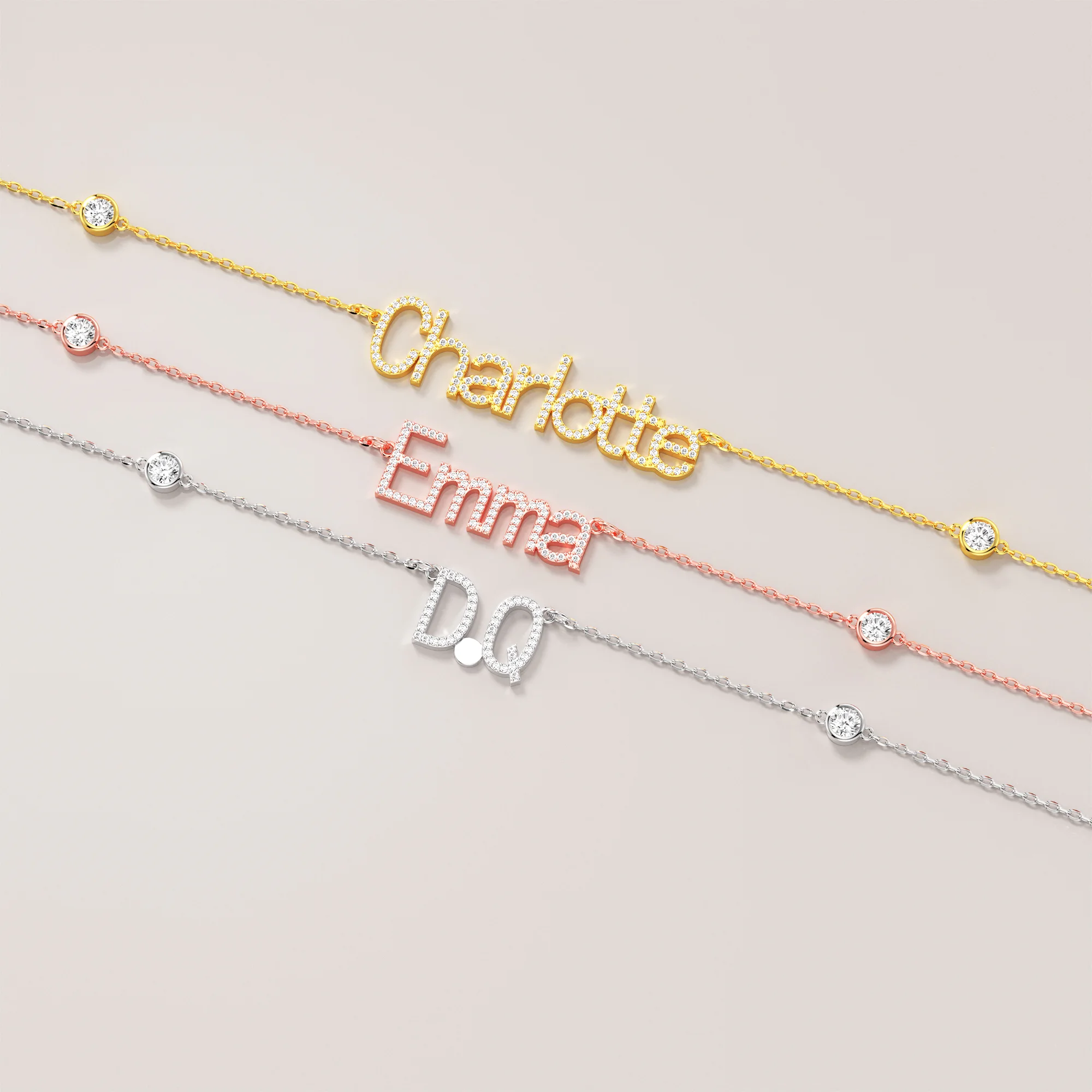 Personalized Name Necklace with Crystal