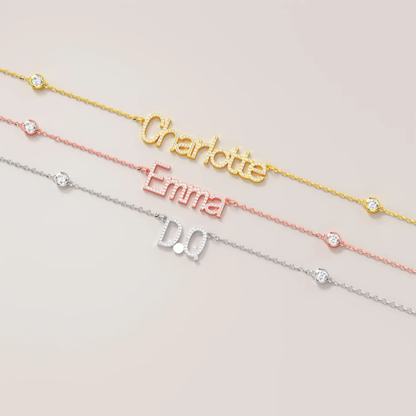 Personalized Name Necklace with Crystal