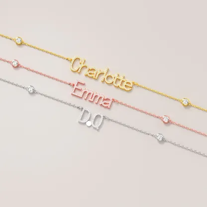 Personalized Name Necklace with Crystal
