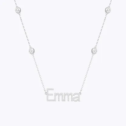 Personalized Name Necklace with Crystal