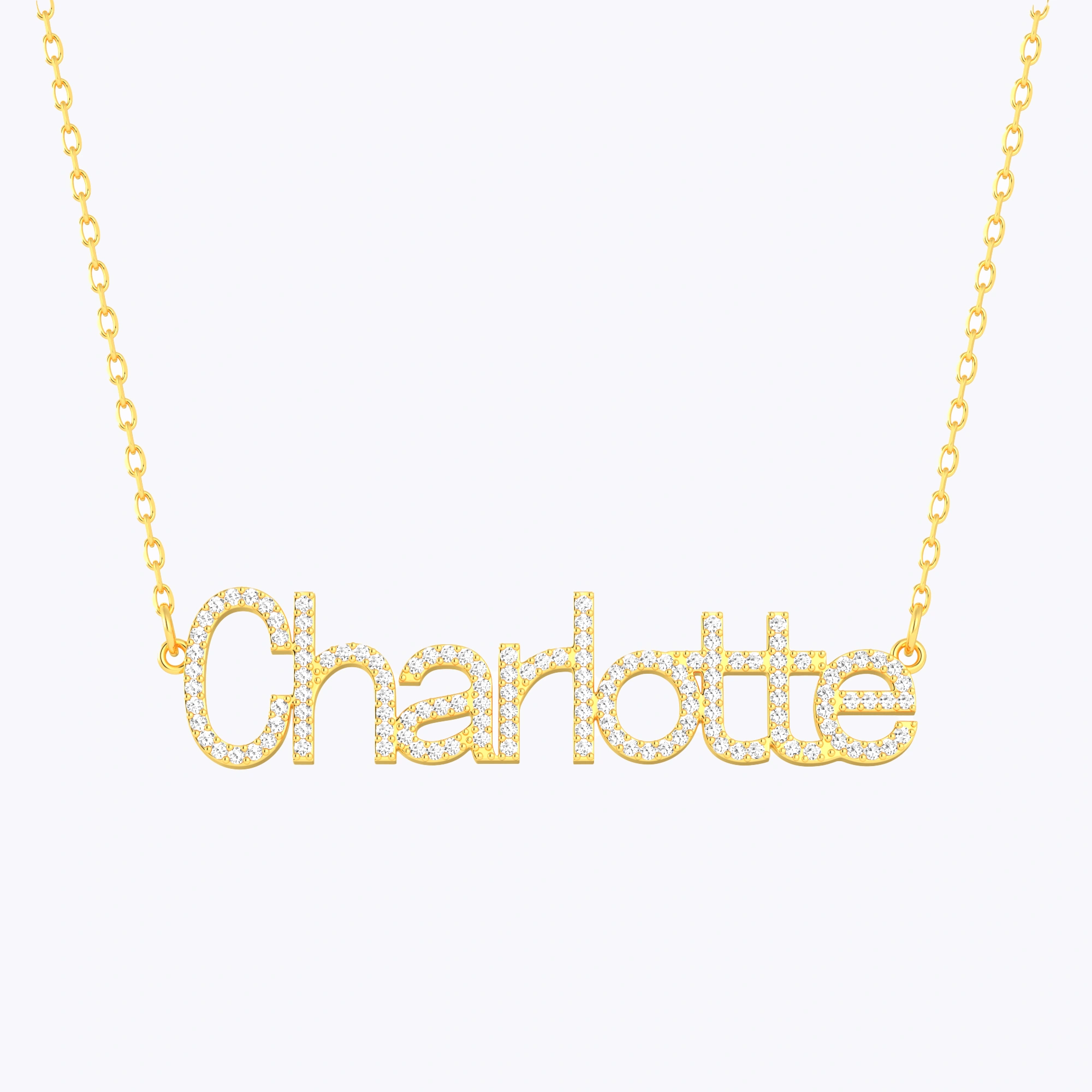 Custom Pavé Birthstone Name Necklace
