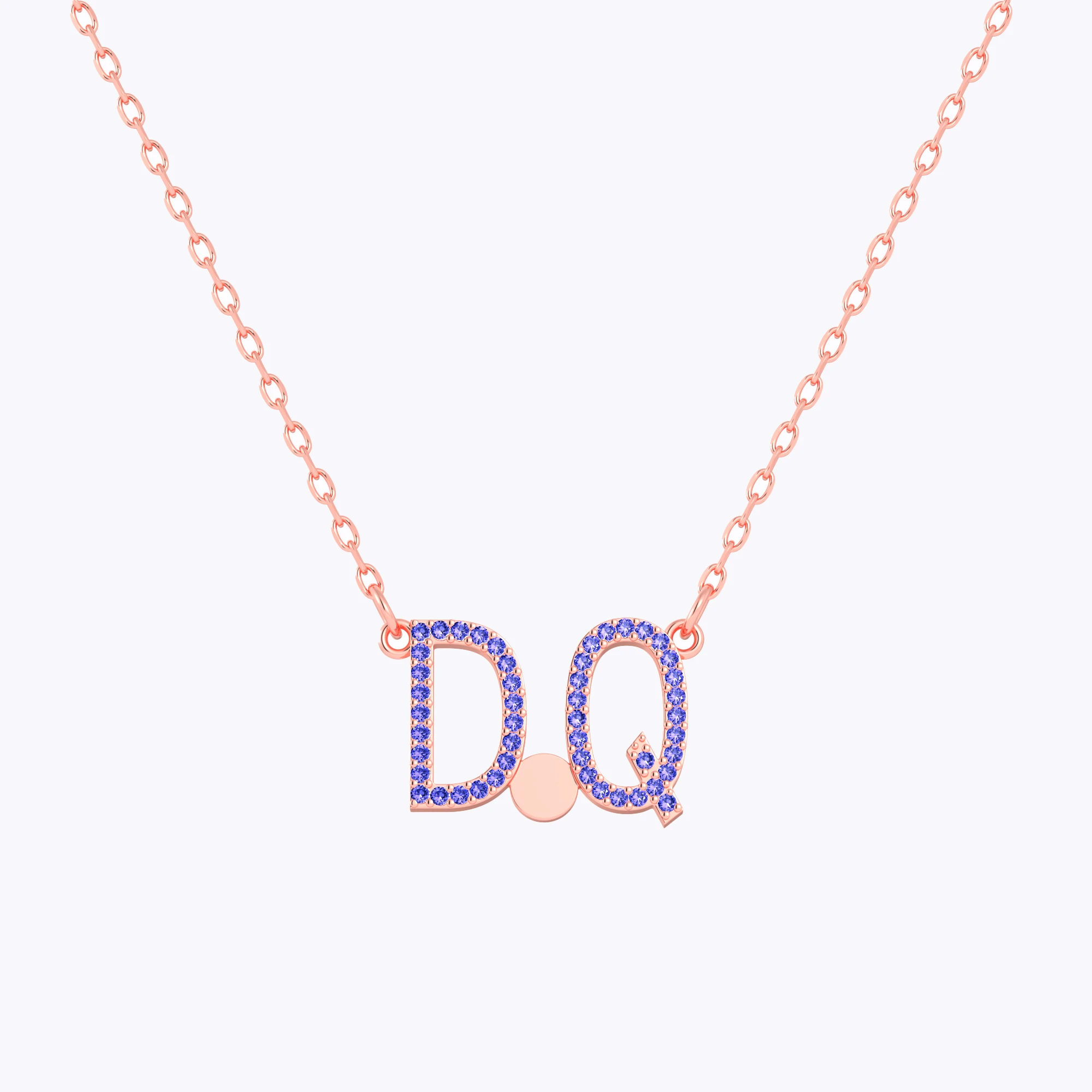 Custom Pavé Birthstone Name Necklace
