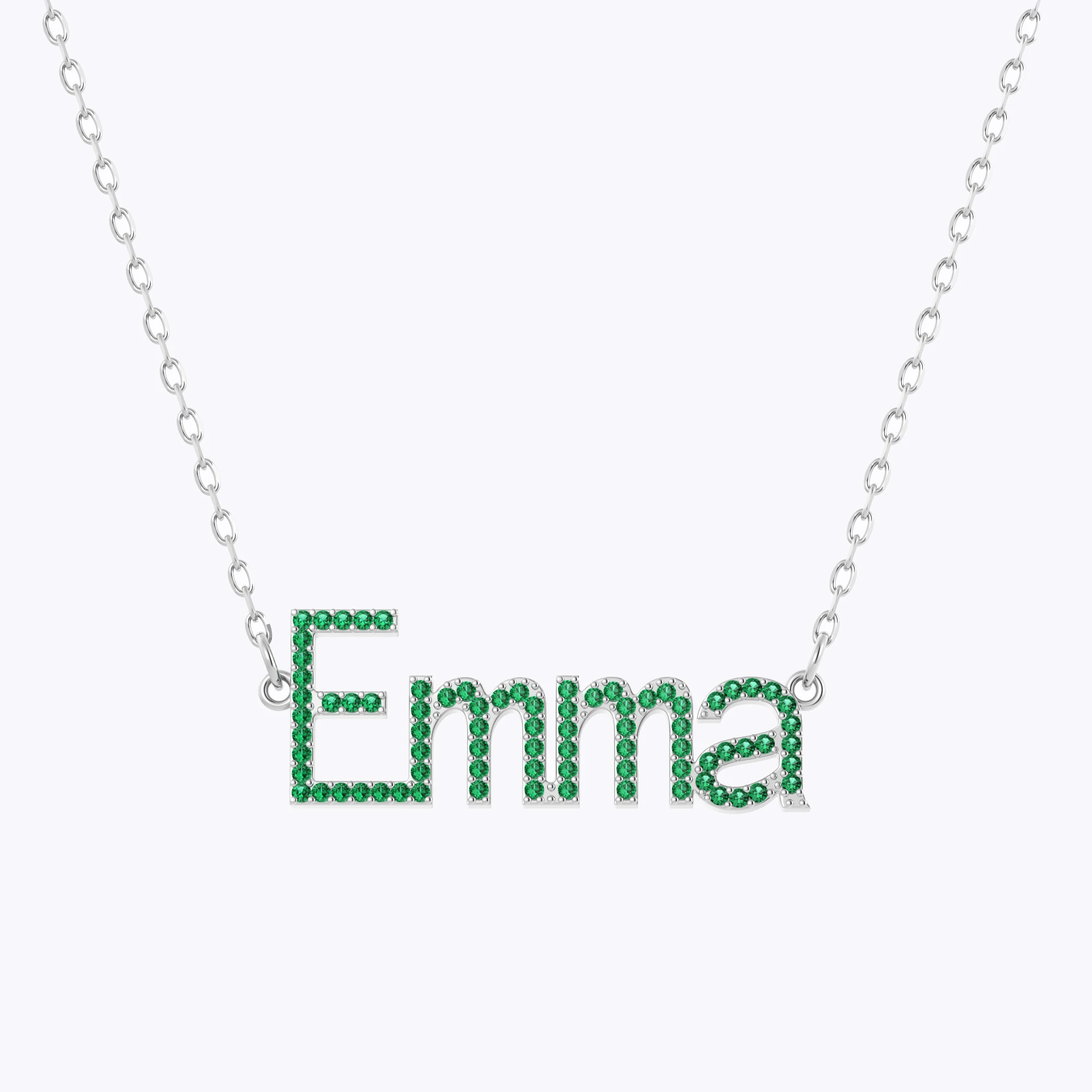 Custom Pavé Birthstone Name Necklace