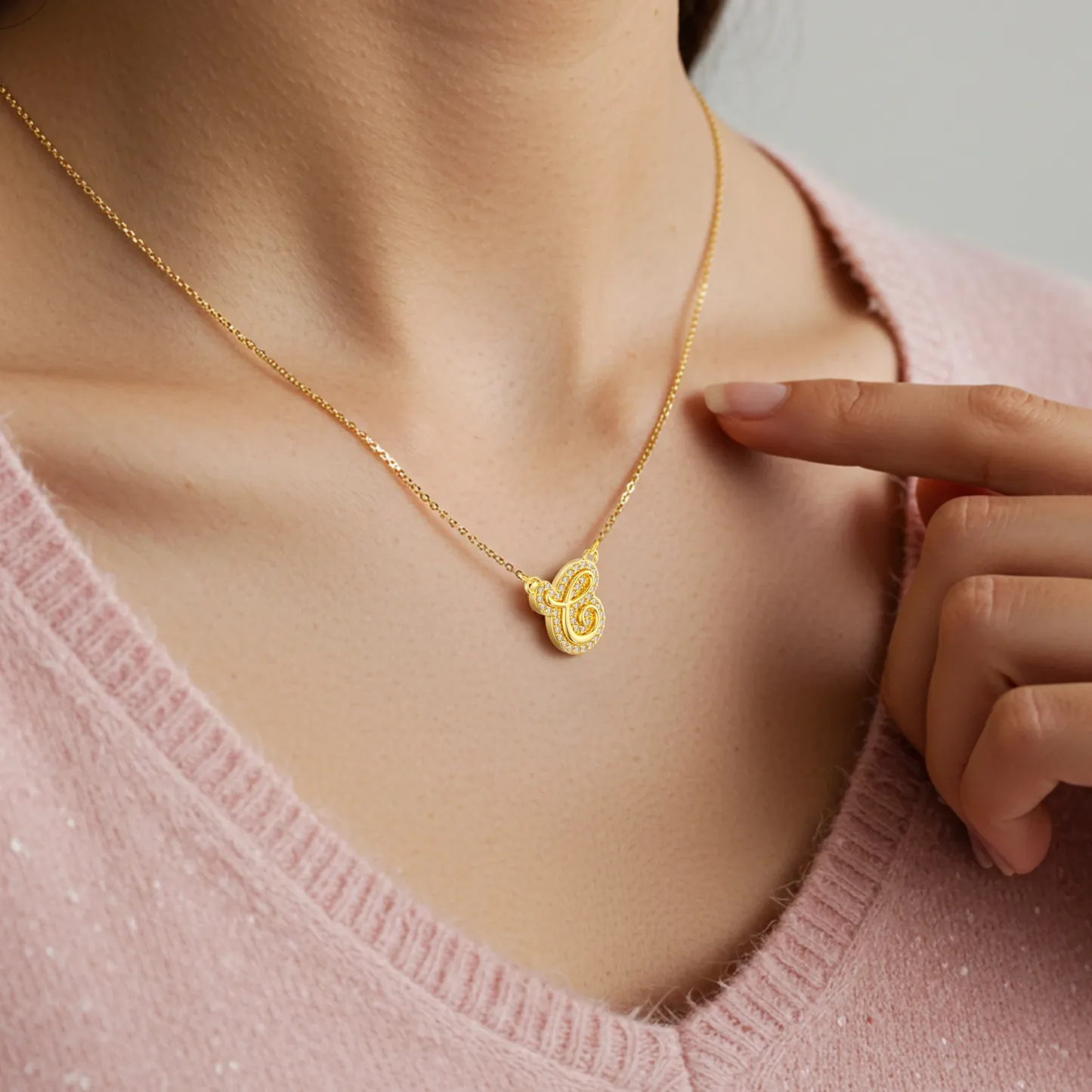 Custom Pavé Name Date Initials Necklace