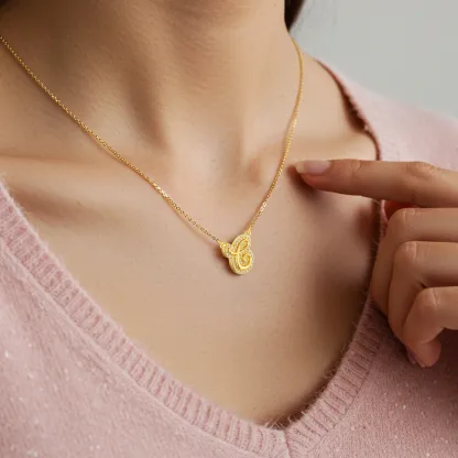 Custom Pavé Name Date Initials Necklace