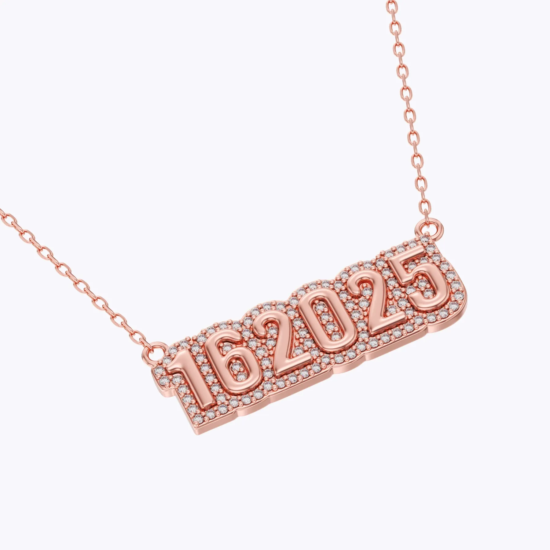 Custom Pavé Name Date Initials Necklace