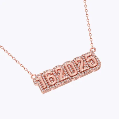 Custom Pavé Name Date Initials Necklace