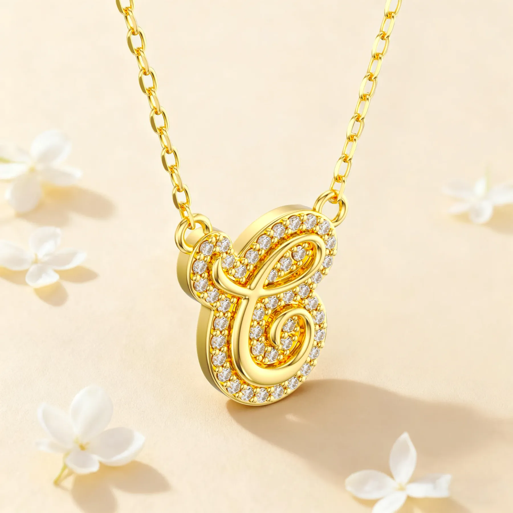 Custom Pavé Name Date Initials Necklace