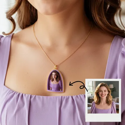 Personalized Highly Realistic Full-Color 3D Bust Figurine Necklace