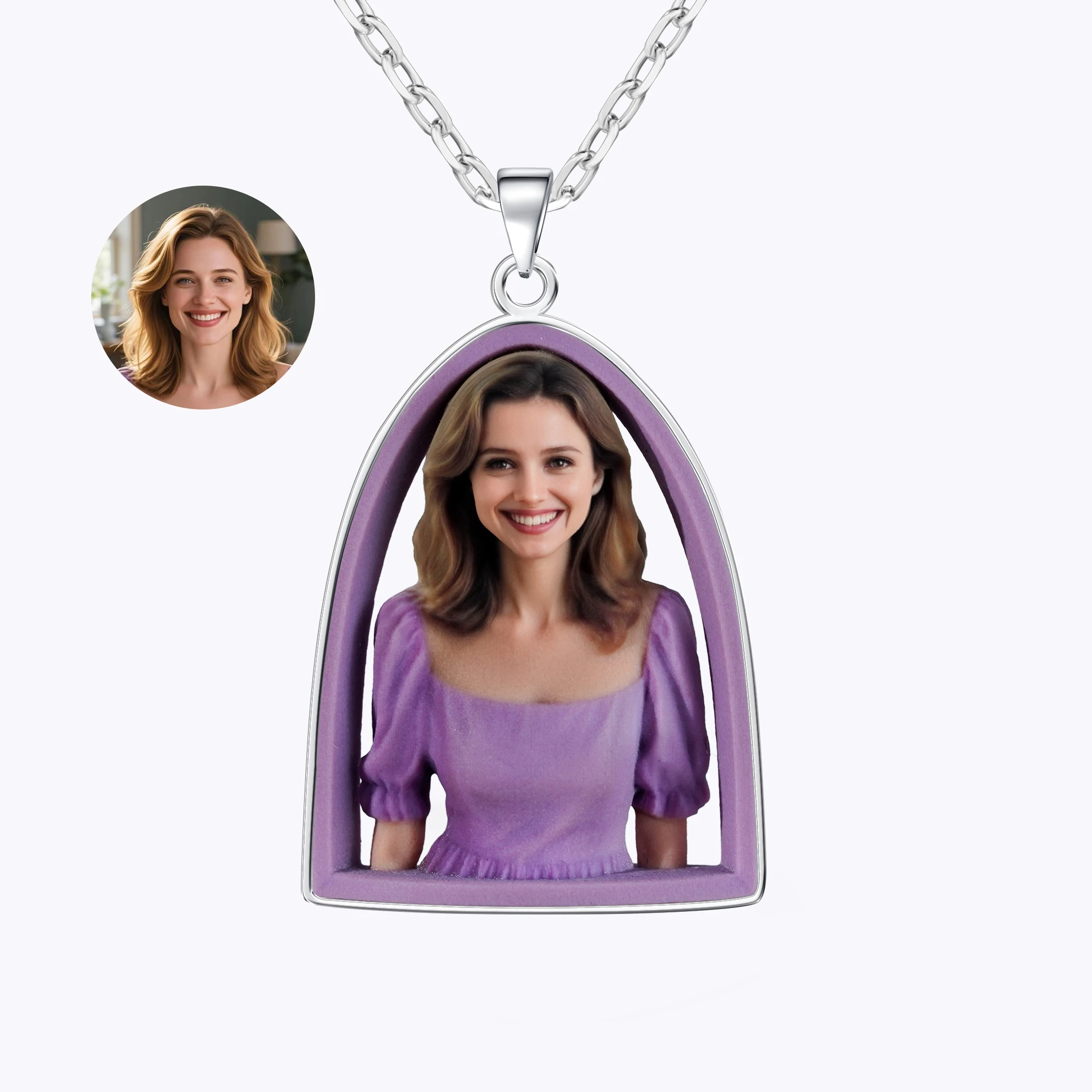 Personalized Highly Realistic Full-Color 3D Bust Figurine Necklace