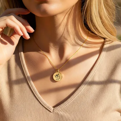 Custom Pet Portrait Round Cremation Urn Necklace for Ashes Cremation