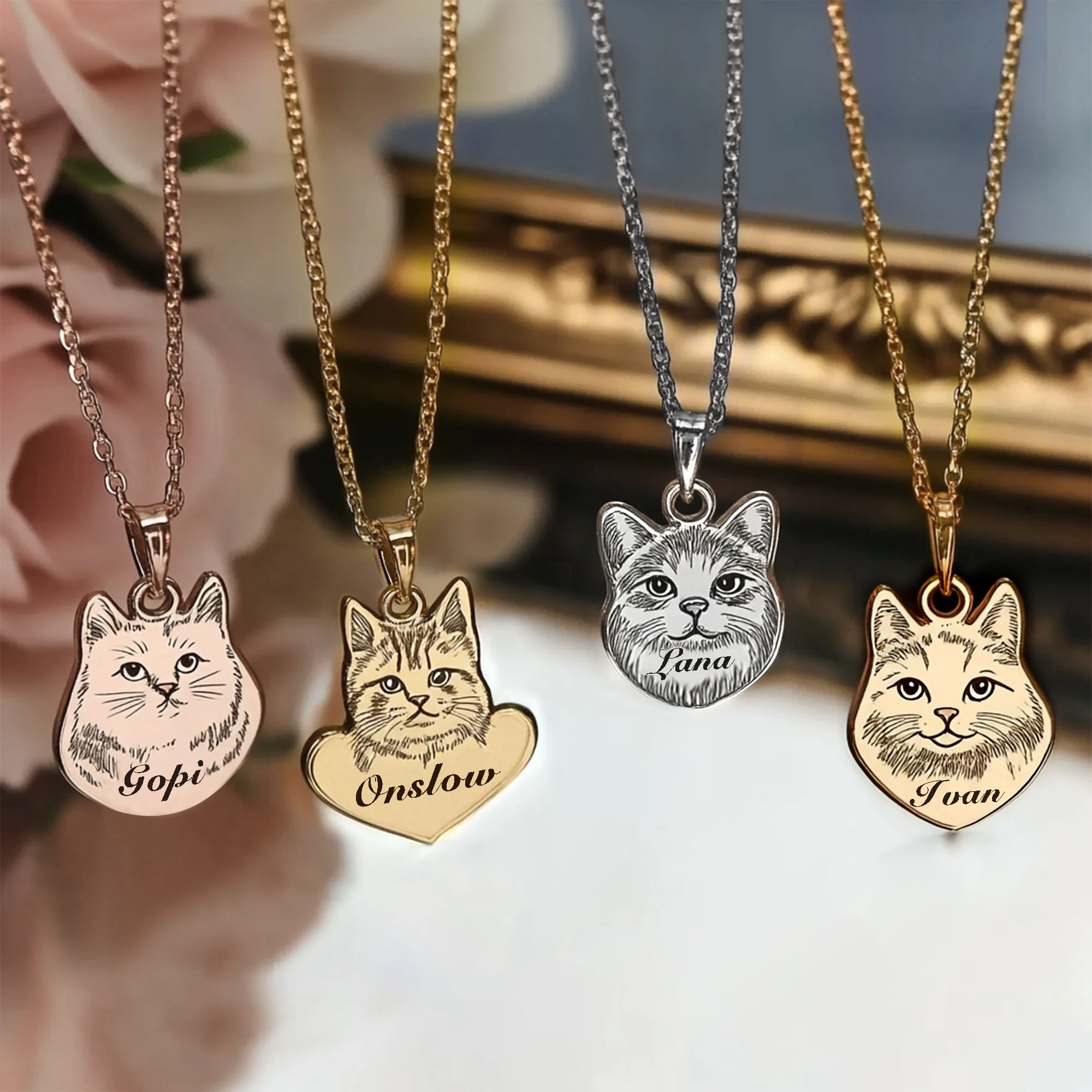 Custom Dog Cat Pendant Necklace for Pet Lovers