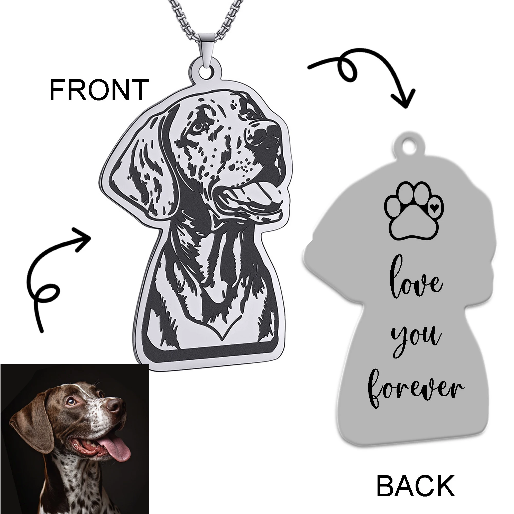 Custom Dog Cat Pendant Necklace for Pet Lovers