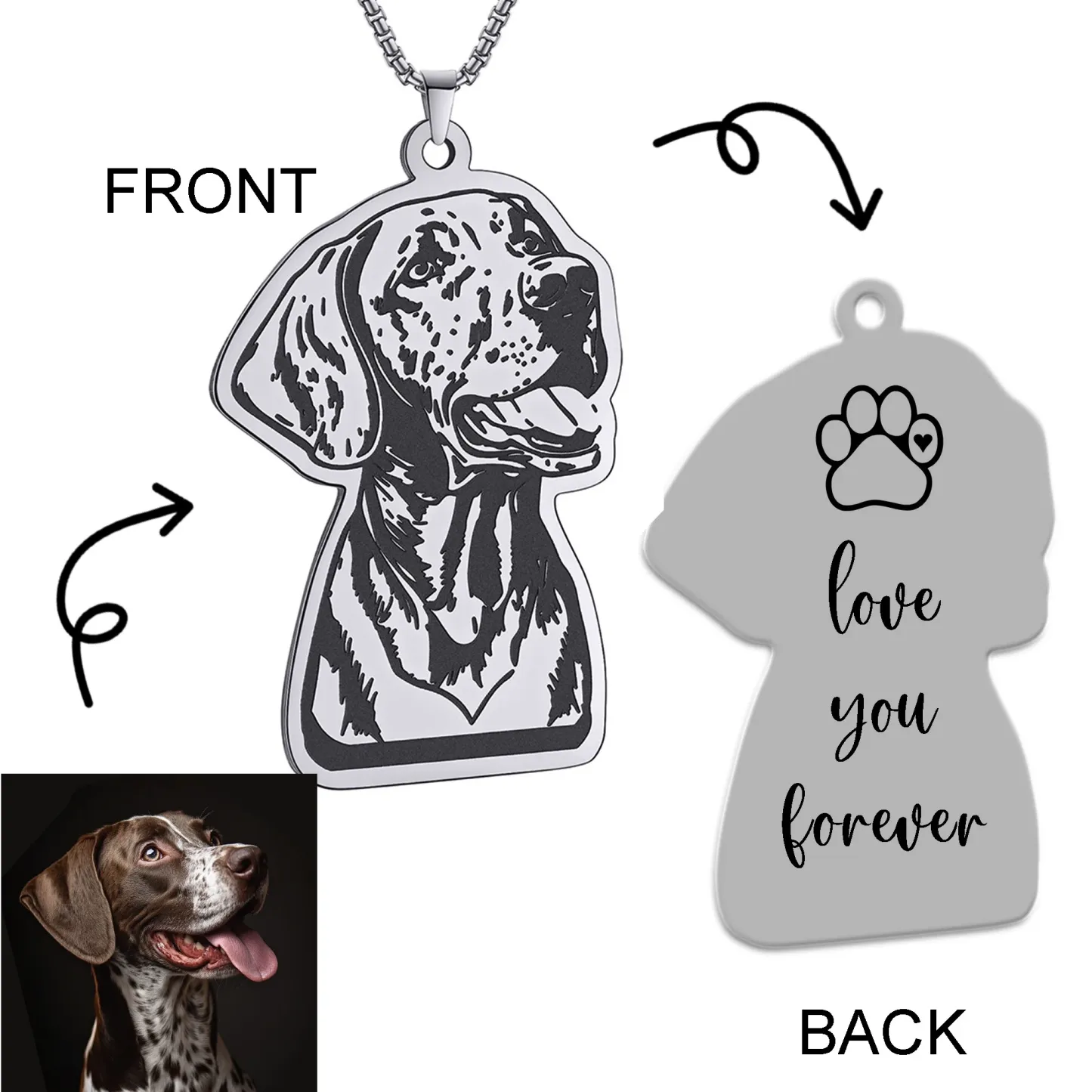 Custom Dog Cat Pendant Necklace for Pet Lovers