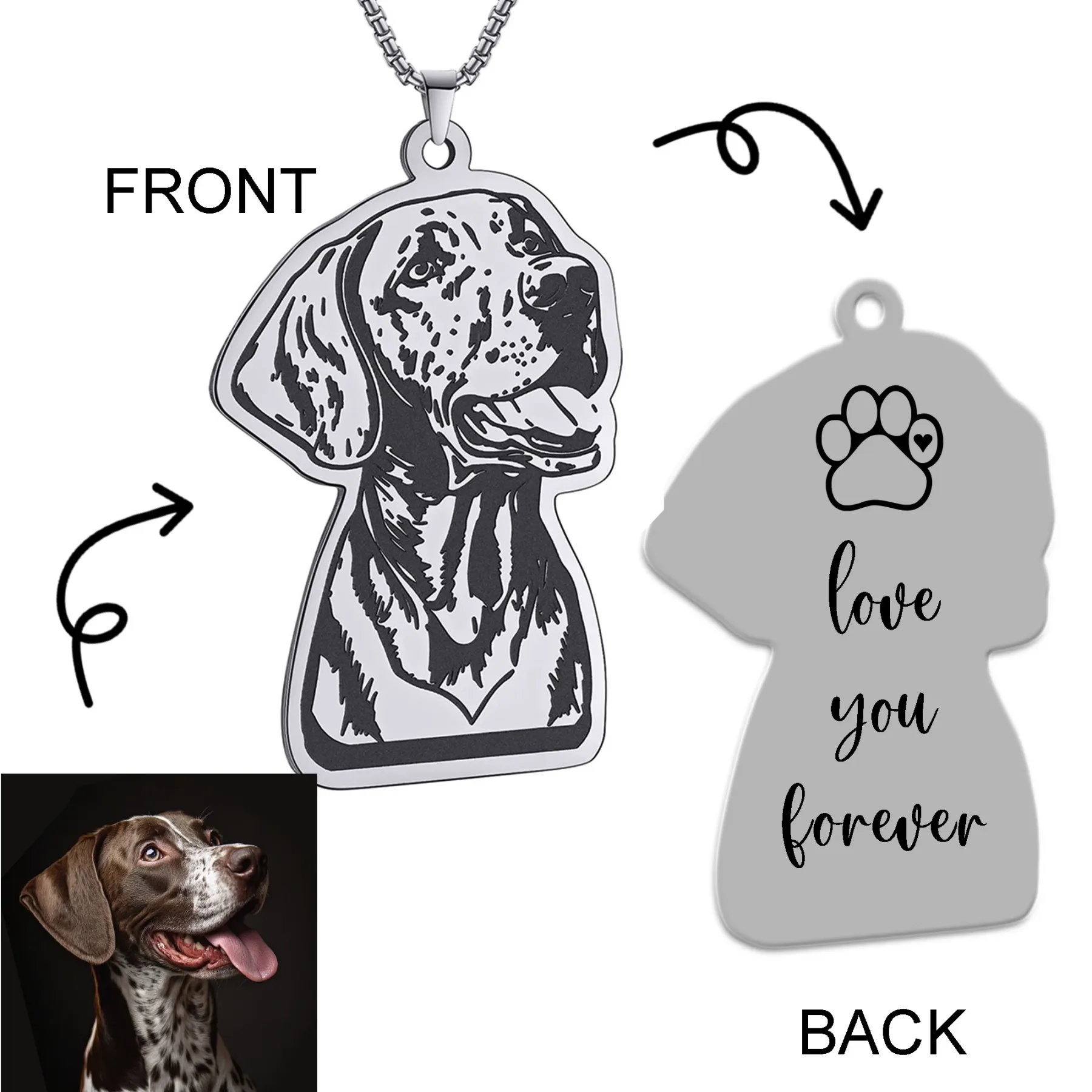 Custom Dog Cat Pendant Necklace for Pet Lovers