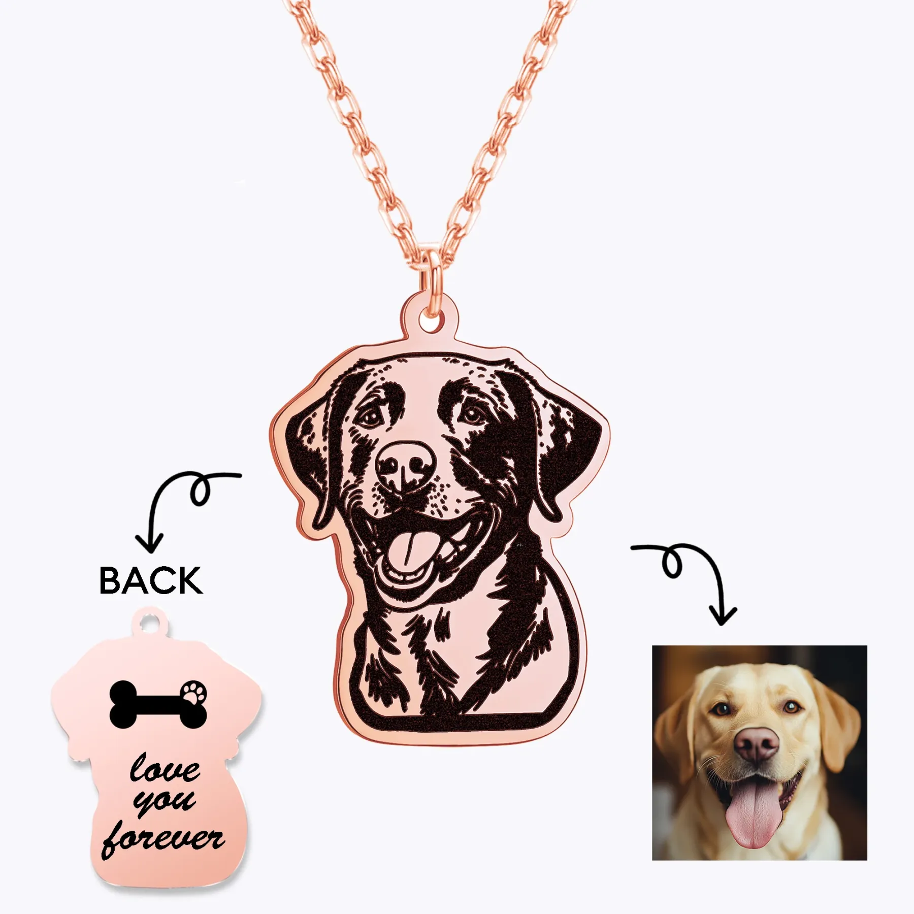 Custom Dog Cat Pendant Necklace for Pet Lovers