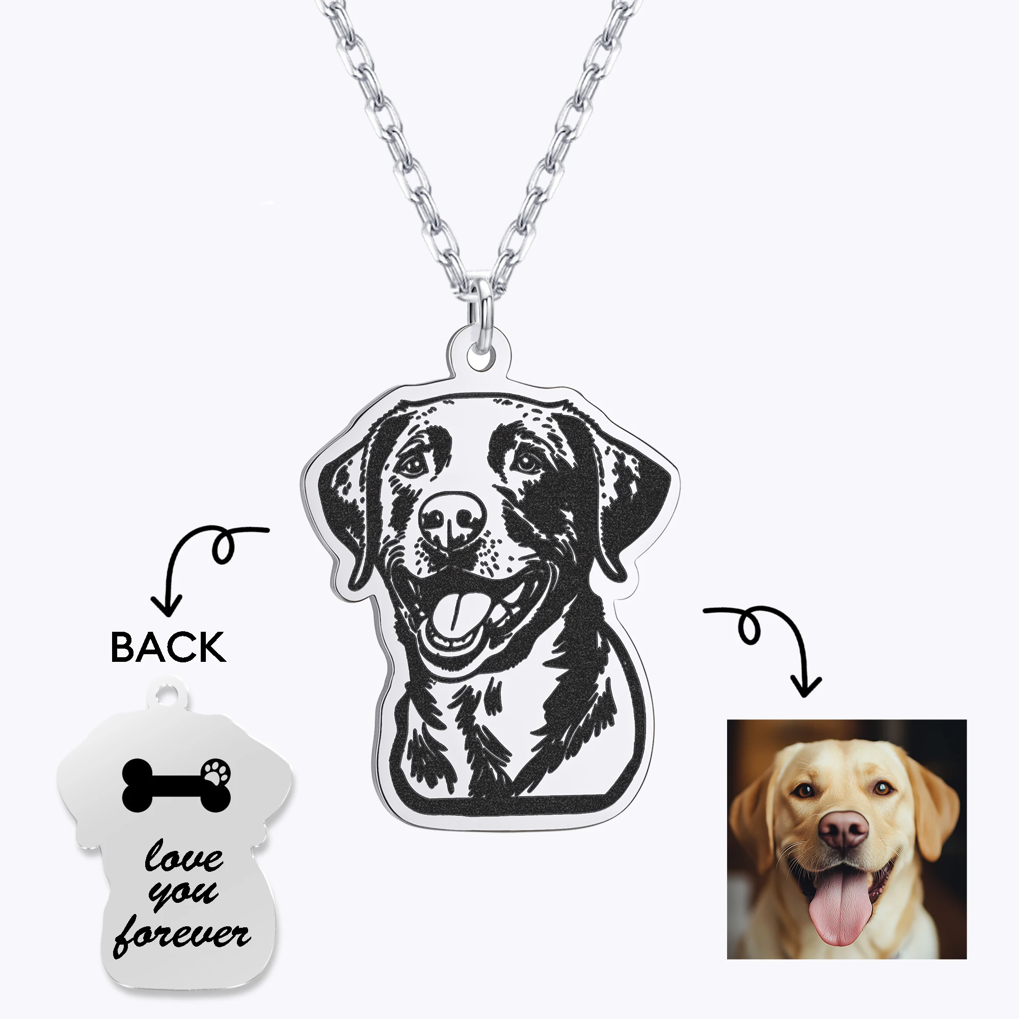 Custom Dog Cat Pendant Necklace for Pet Lovers