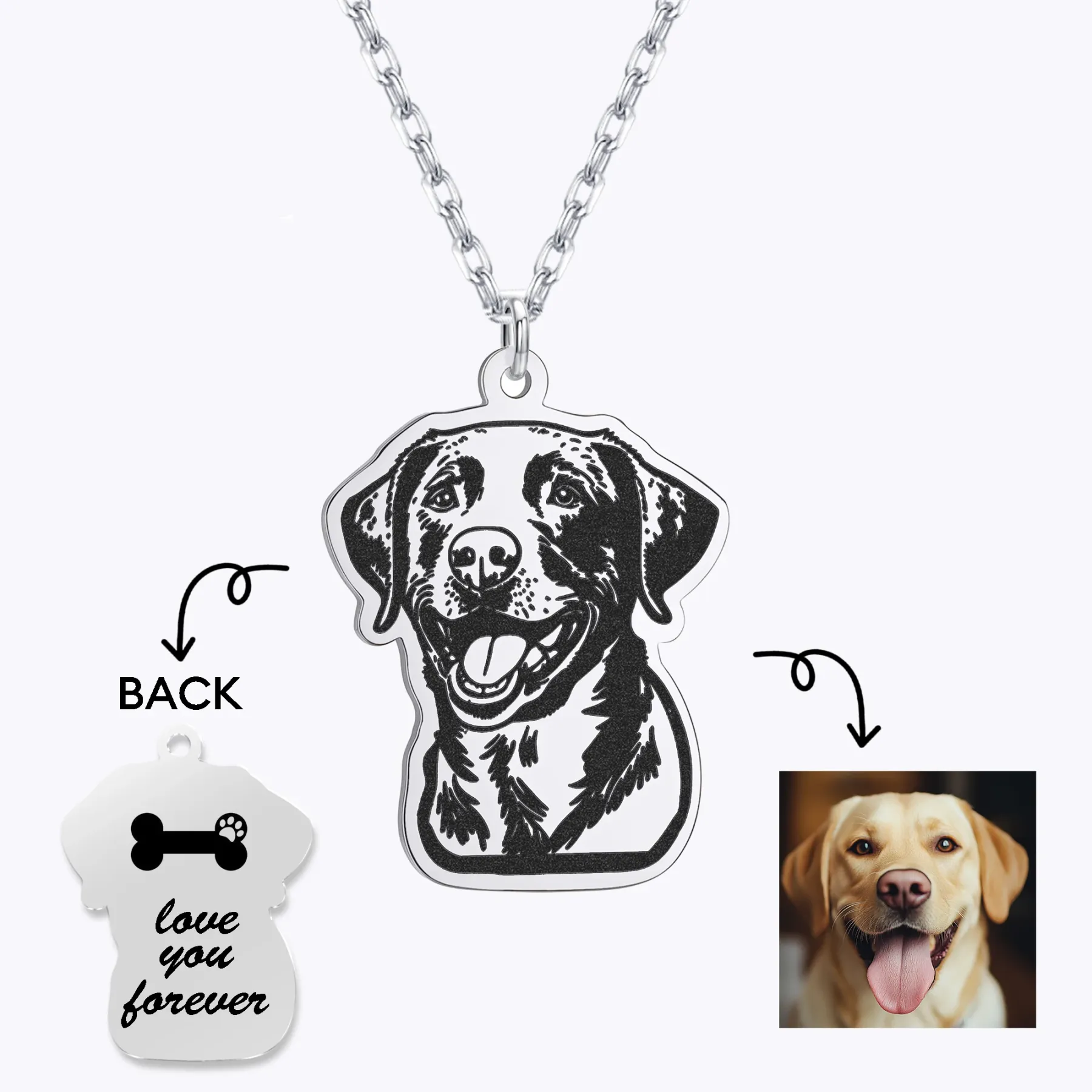 Custom Dog Cat Pendant Necklace for Pet Lovers