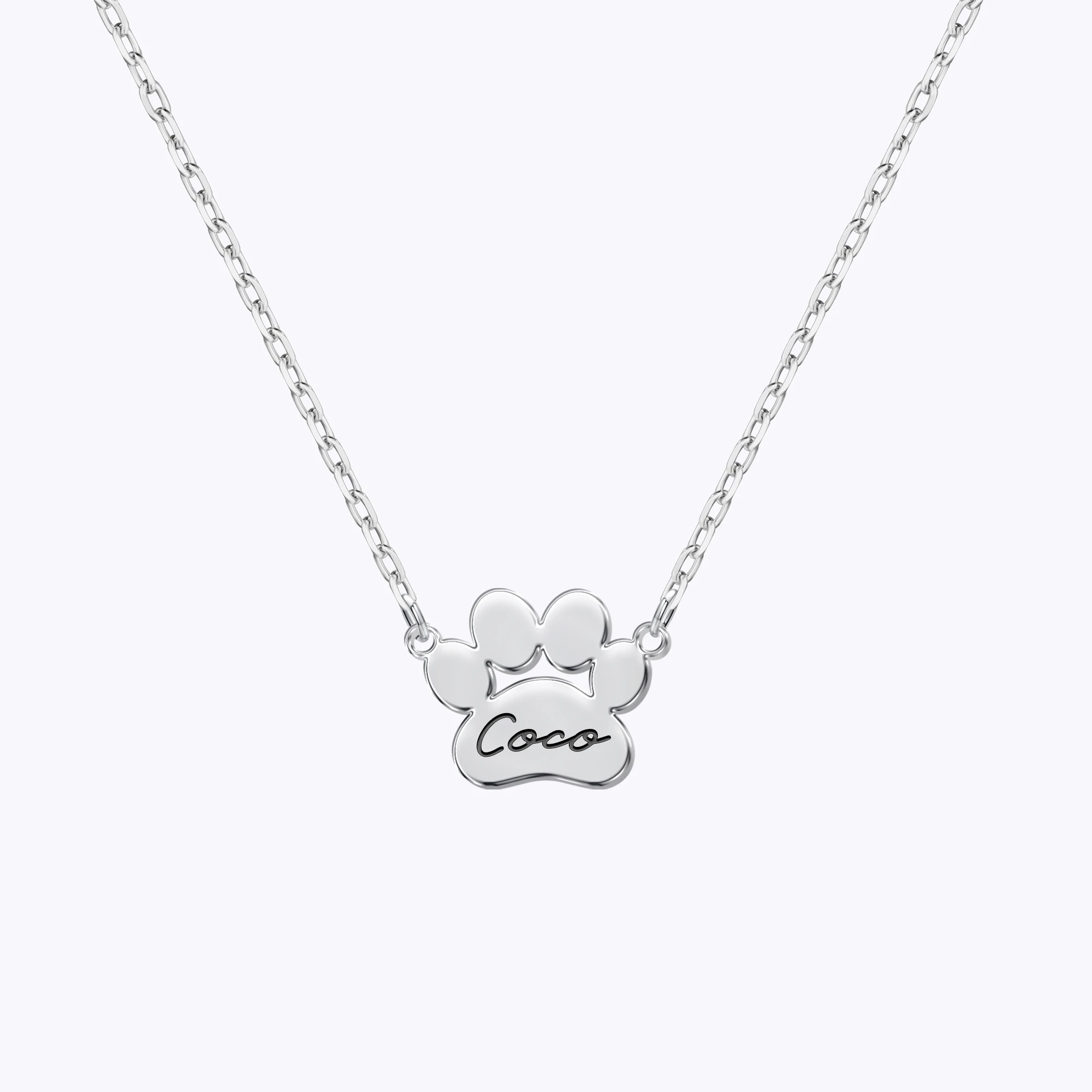 Custom 1–6 Paw Prints and Name Necklace for Pet Lovers