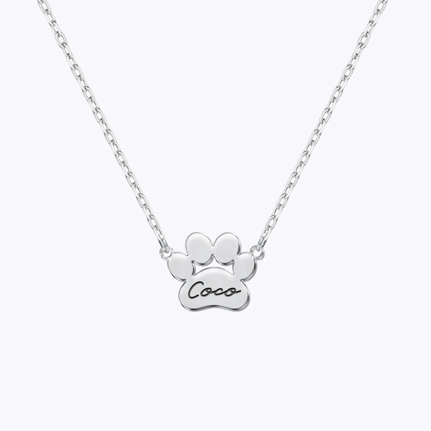 Custom 1–6 Paw Prints and Name Necklace for Pet Lovers