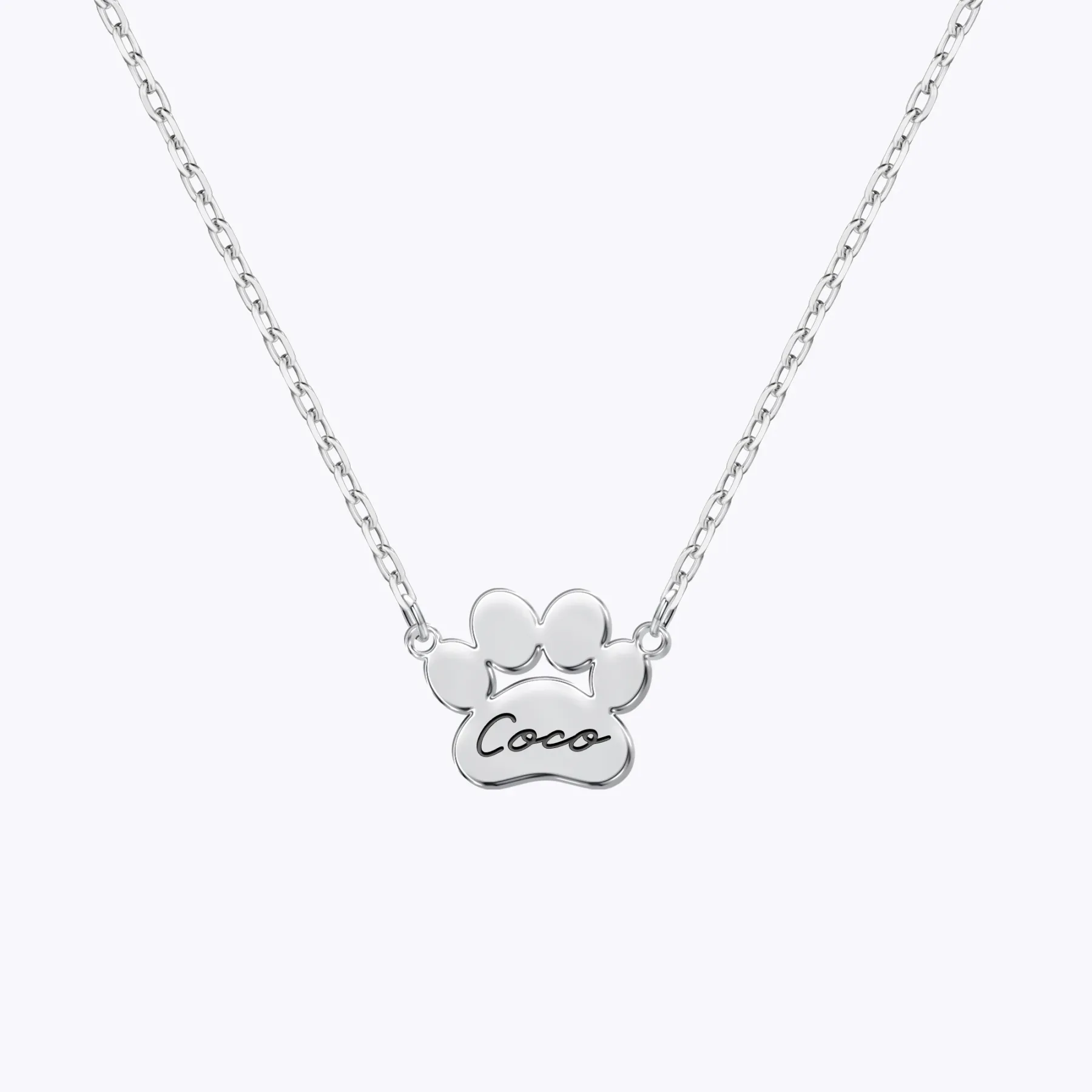 Custom 1–6 Paw Prints and Name Necklace for Pet Lovers