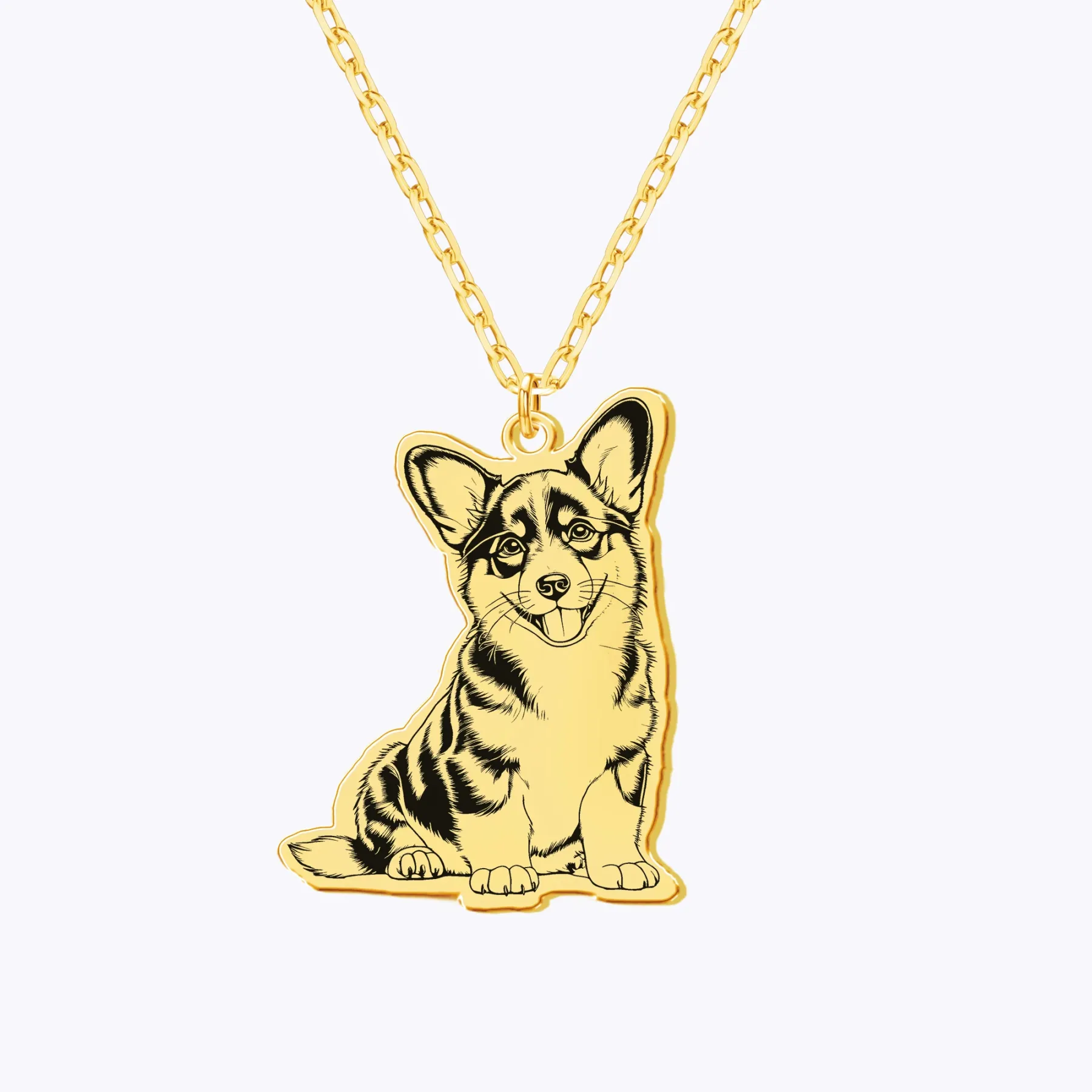 Custom Cat Dog Full Body Portrait Pendant Necklace for Pet Lovers