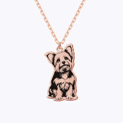 Custom Cat Dog Full Body Portrait Pendant Necklace for Pet Lovers