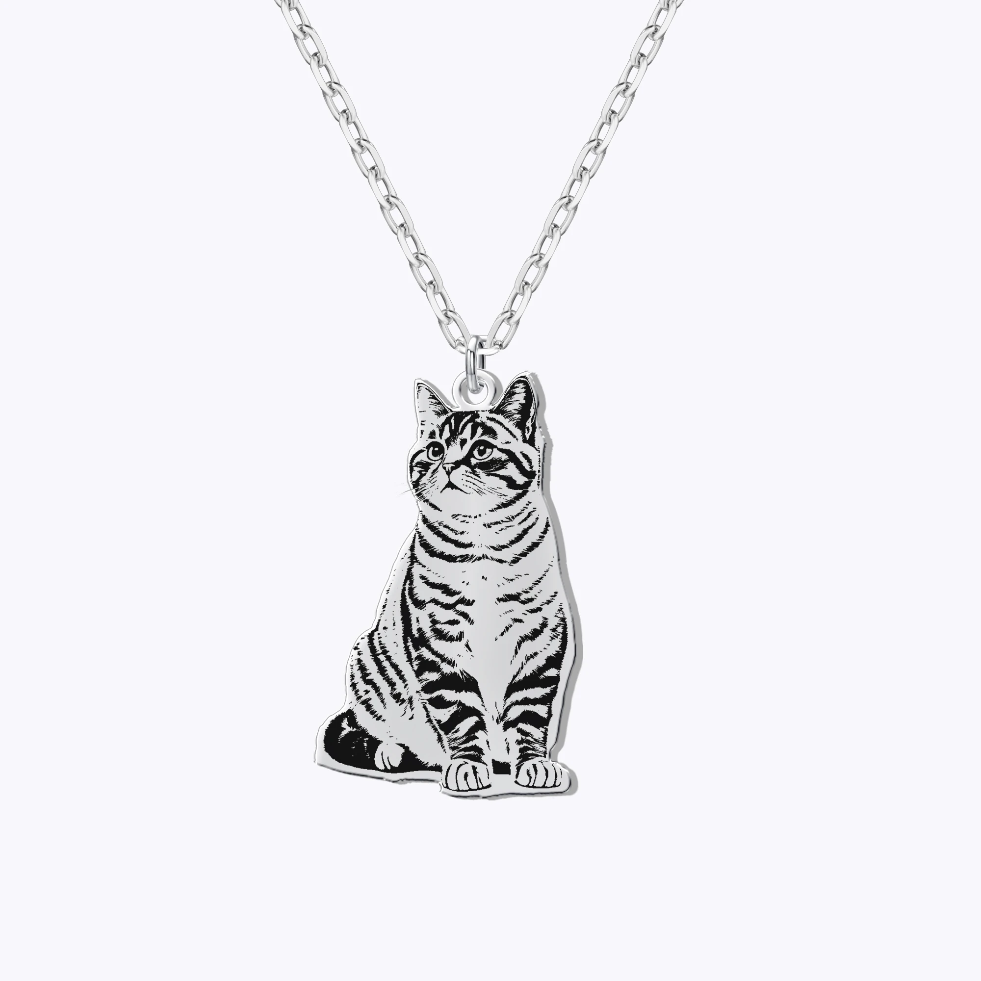 Custom Cat Dog Full Body Portrait Pendant Necklace for Pet Lovers