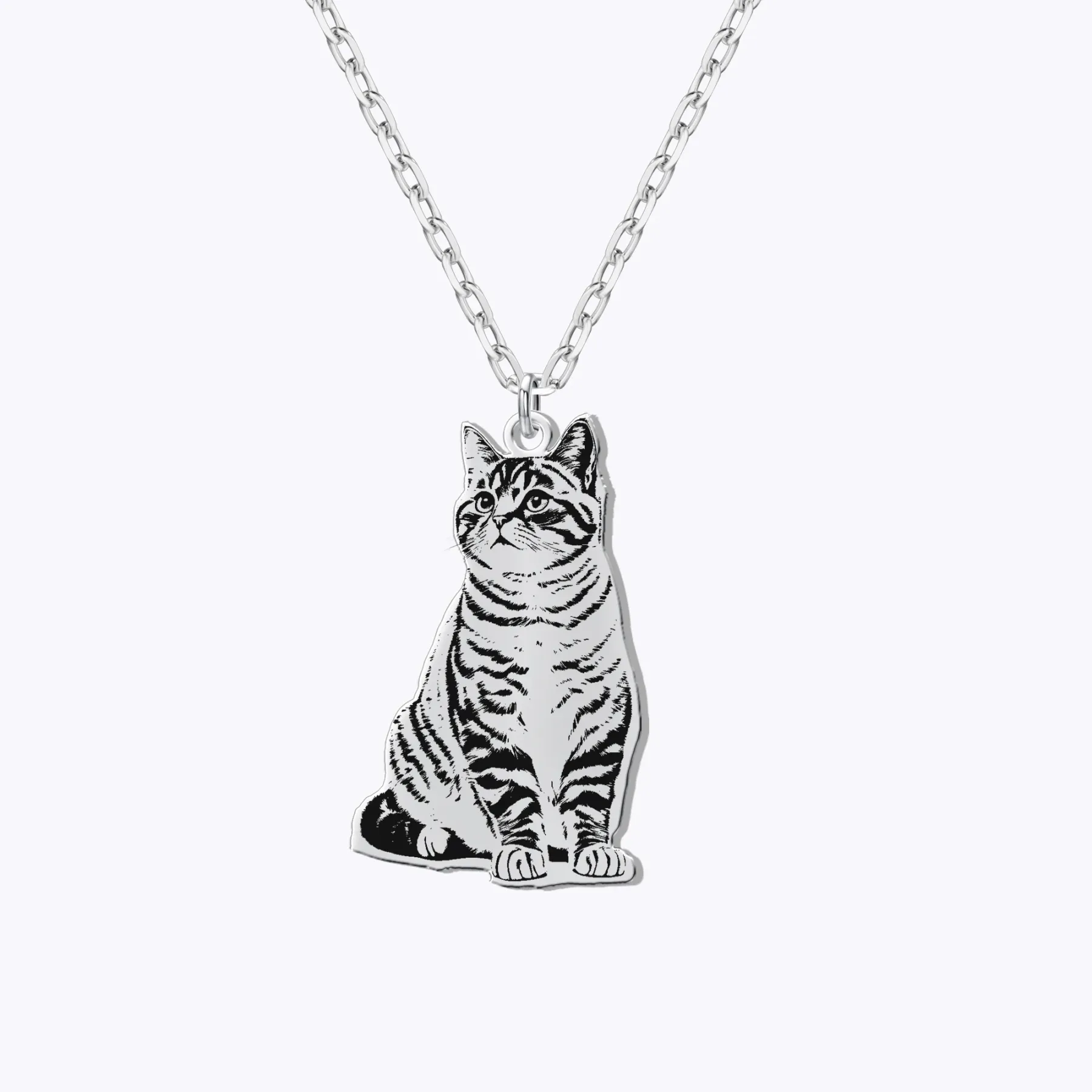 Custom Cat Dog Full Body Portrait Pendant Necklace for Pet Lovers