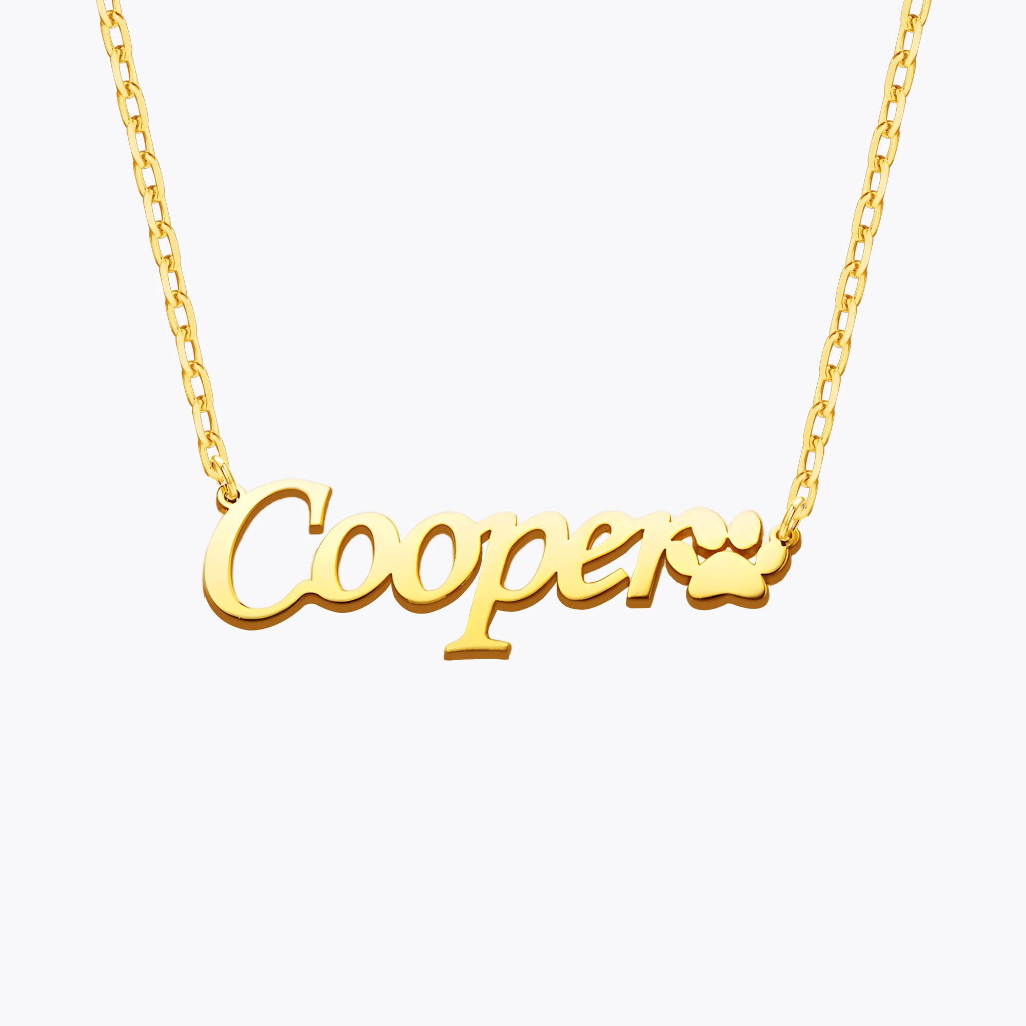 Persnoalized Pet Paw Name Necklace