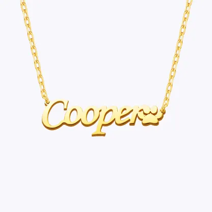 Persnoalized Pet Paw Name Necklace