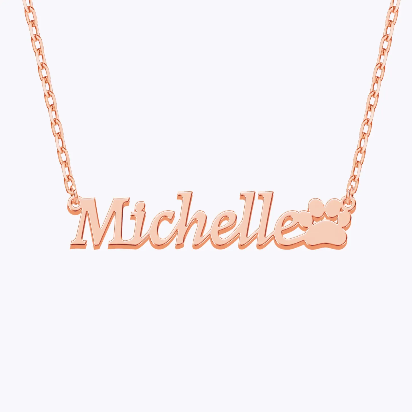 Persnoalized Pet Paw Name Necklace