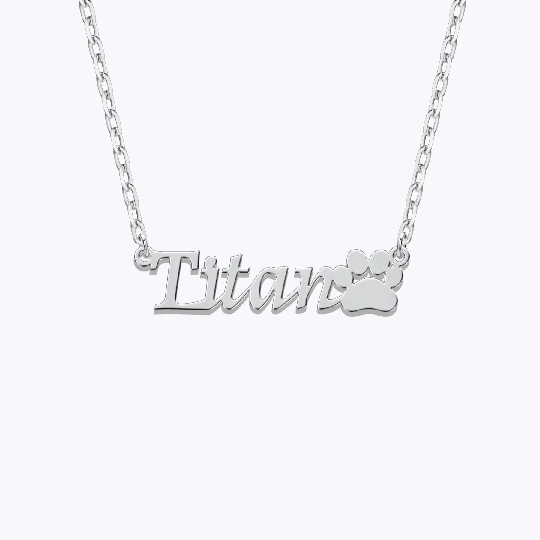 Persnoalized Pet Paw Name Necklace