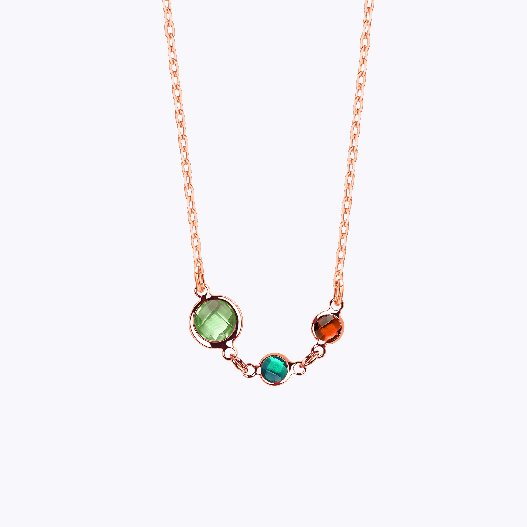 Custom 2-8 Round Birthstone Necklace