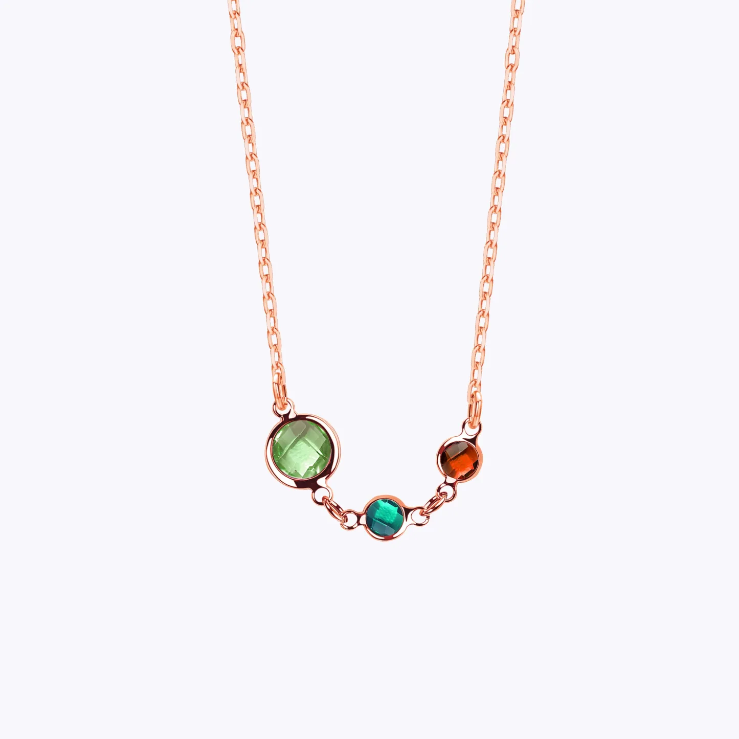 Custom 2-8 Round Birthstone Necklace