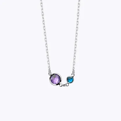 Custom 2-8 Round Birthstone Necklace