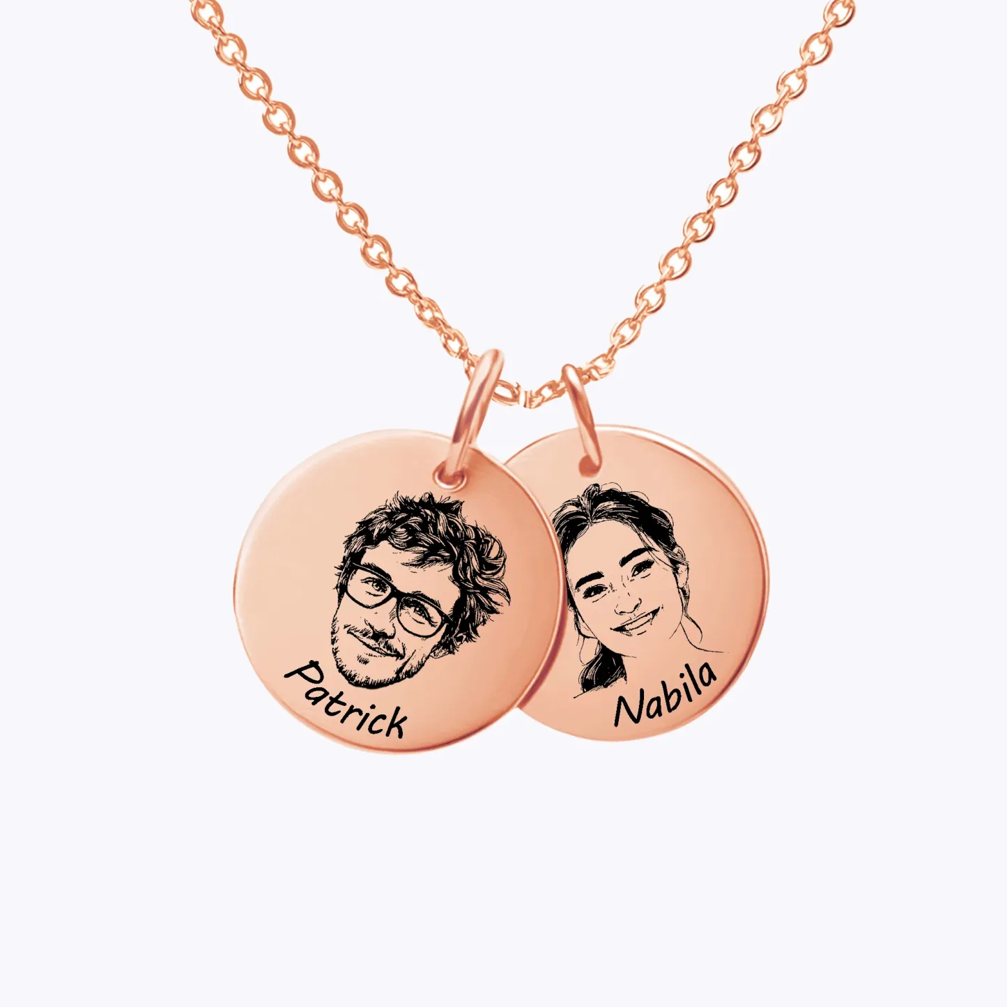 Custom 1-8 Engraved Photo Name Coin Necklace