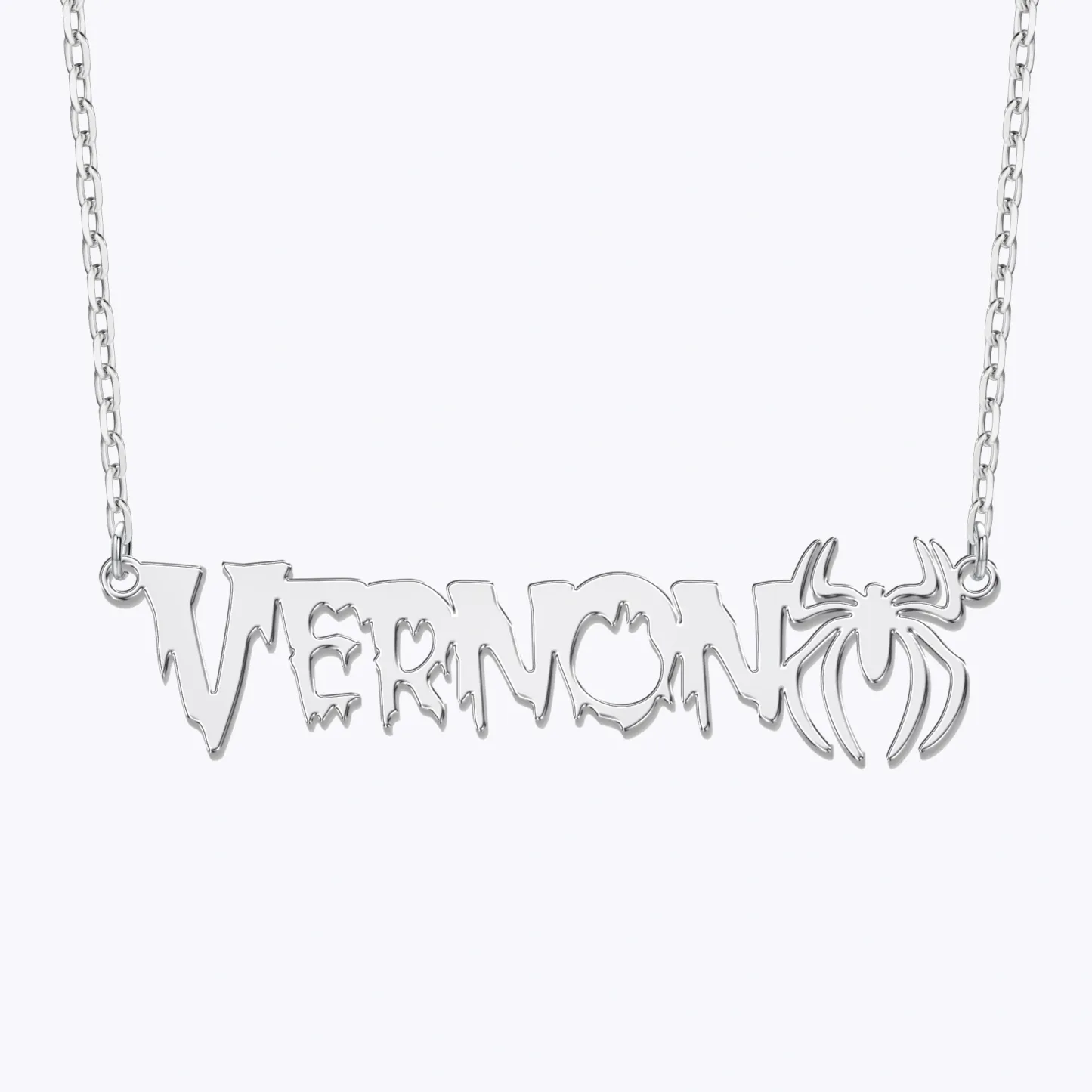 Personalized Halloween Spider Gothic Name Necklace