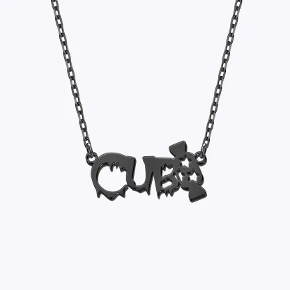 Personalized Halloween Candy Gothic Name Necklace