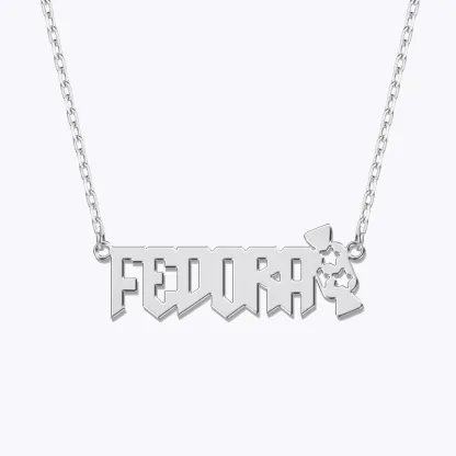 Personalized Halloween Candy Gothic Name Necklace