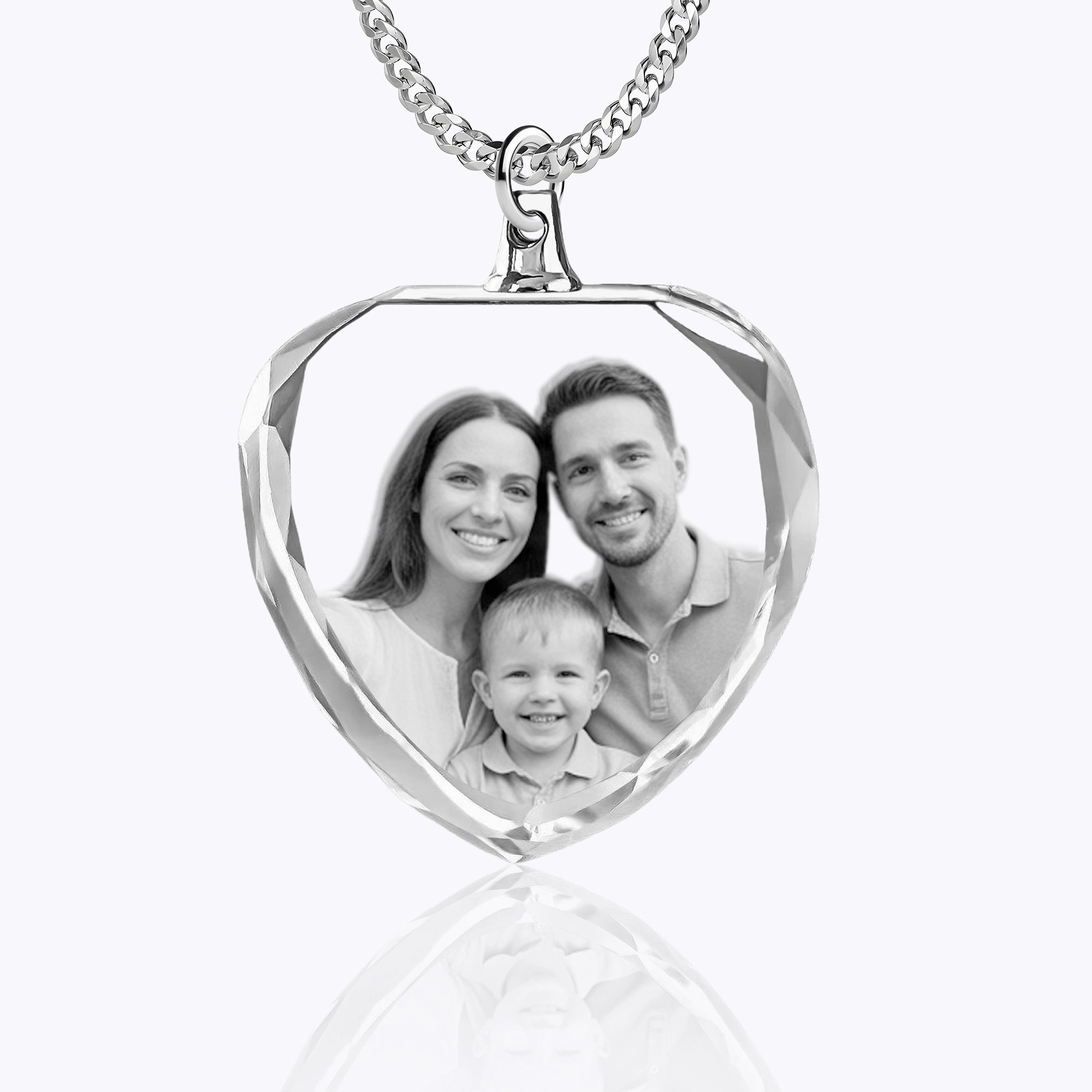 Custom Heart Shape Crystal Photo Necklace