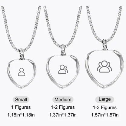 Custom Heart Shape Crystal Photo Necklace