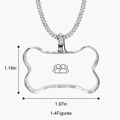 Custom Bone Shape Crystal Photo Necklace