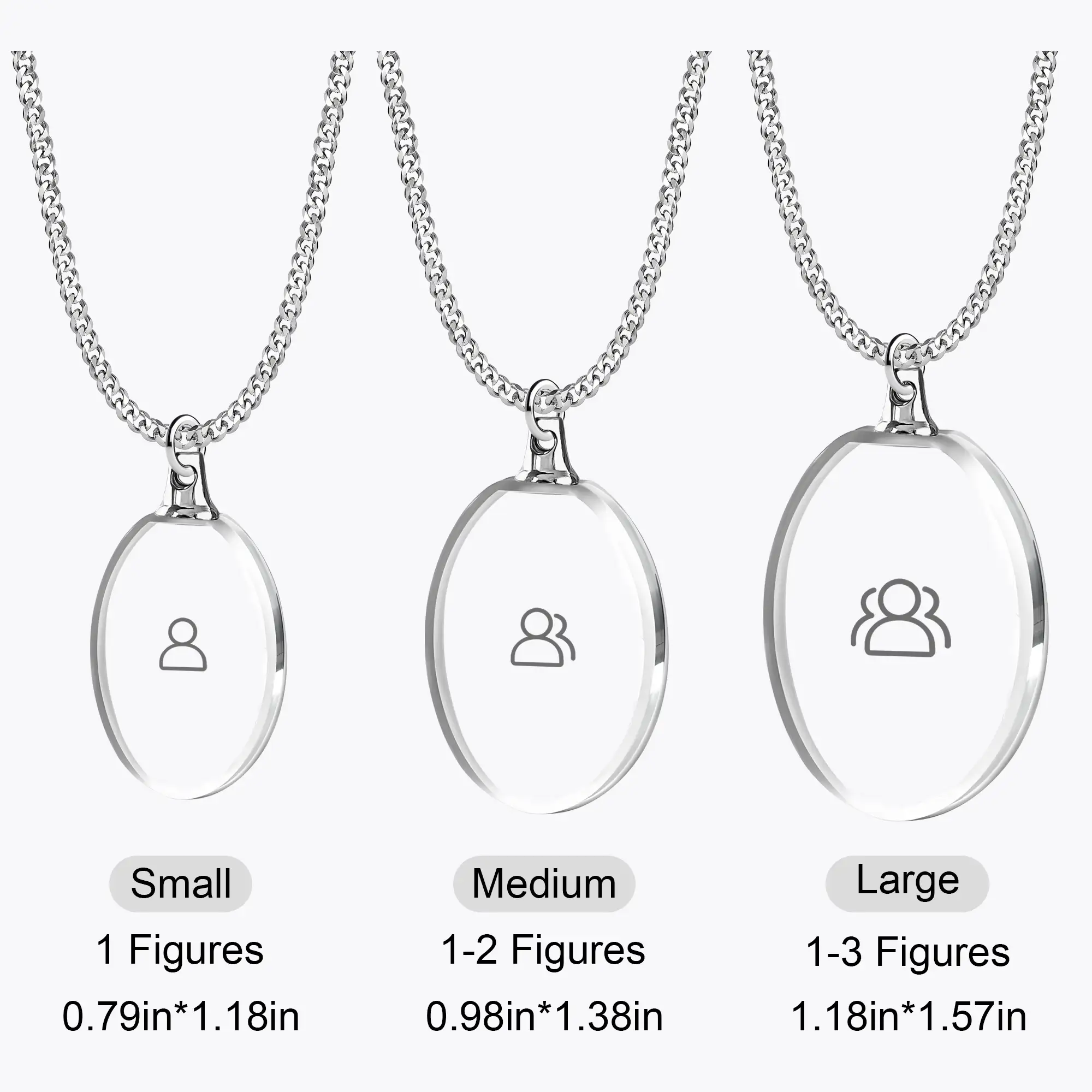 Custom Oval Shape Crystal Photo Necklace