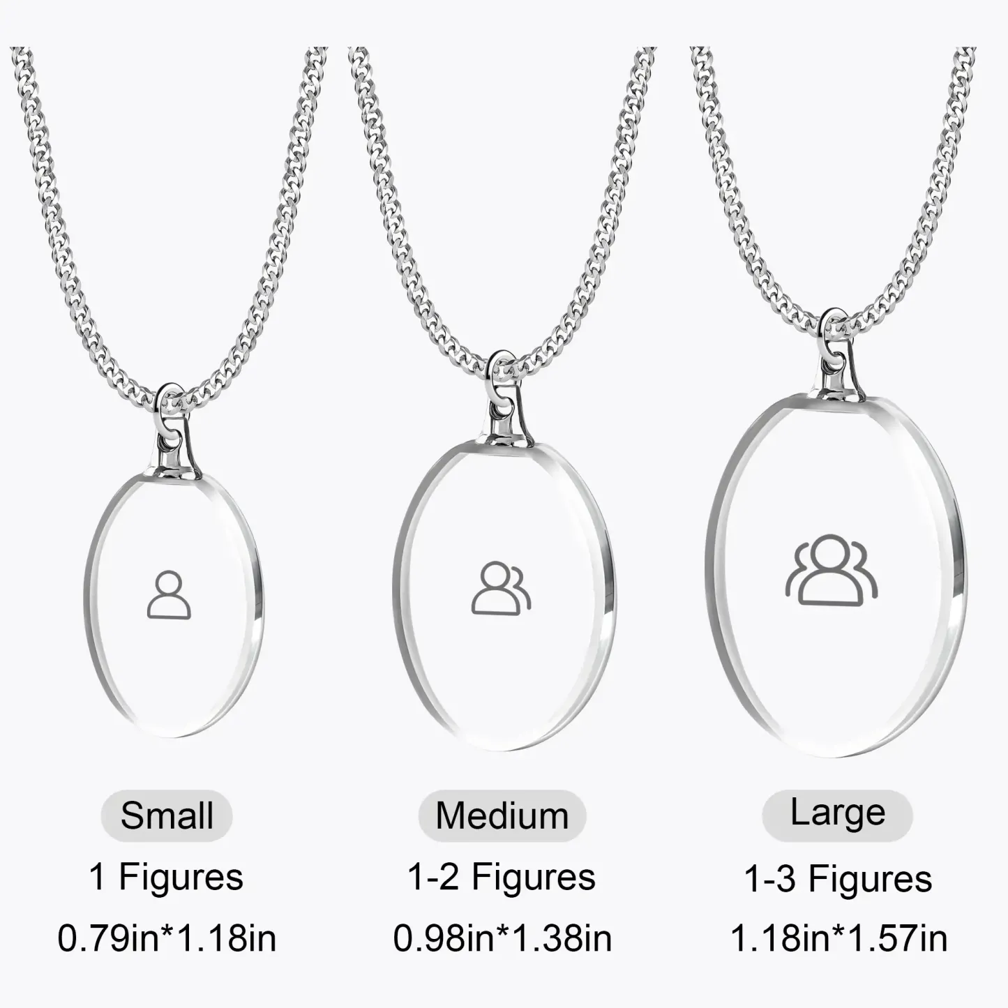 Custom Oval Shape Crystal Photo Necklace